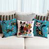 Home Decor Day Of The Dead Cat And Skull Pillows Pattern Cushion Cover Suitable For Sofa Bedroom Car Pillow Cover