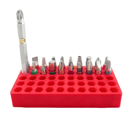 50 Holes Bits Storage Box Screwdriver Bit Organizer Hex Impact Drill Bits Attachment Organizer Plastic Compact Portable Case