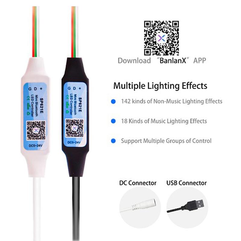 Mini Sp002E Controller For Pixel Led Strip Light Usb 3 4 Key Led Light Strip Music Bluetooth Dc5V-24V