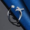 1 Piece of 925 Sterling Silver Exquisite Cross Ring with an Opening, Fashionable Women's Gift, Jewelry Accessories