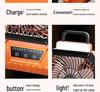 USB Rechargeable Portable Desktop Outdoor Fan with Strong Wind, Remote Control, Lighting, and Oscillating Head for Camping