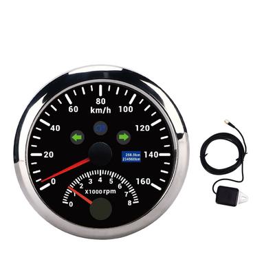85mm 160km H GPS Speedometer 0‑8000rpm Tachometer Gauge LCD Red Backlight for Car Boat Yacht RV Truck