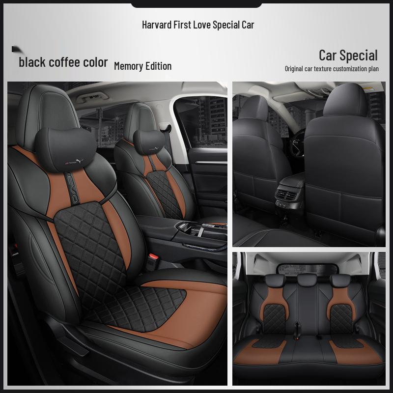 Harvard First Love Leather Car Seat Cover - Full Coverage, Universal Fit, Four Seasons Seat Cushion