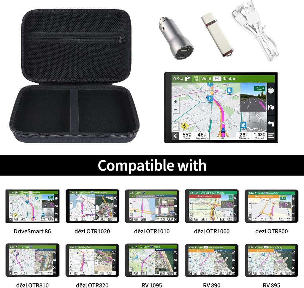 GPS Case for 8-10 Inch Car GPS, Fits DriveSmart 86, dēzl OTR & RV Models