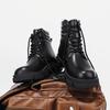 Mode Herbst- und Winter Herrenstiefel Dicksohliger vielseitiger Designstil Outdoor Motorrad- und Business-Büro Echtlederschuhe