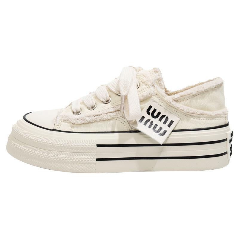 Low-top tassel design two-wear canvas shoes 22 summer thin breathable thick-soled casual canvas shoes
