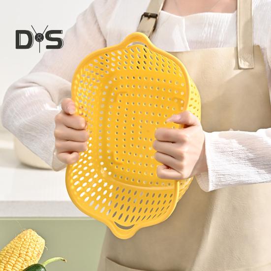 1/3 Stück doppellagige Abtropfkörbe für Obst- und Gemüsewaschbecken mit Griff, lebensmittelecht, BPA-frei, leicht zu reinigende Aufbewahrungskörbe