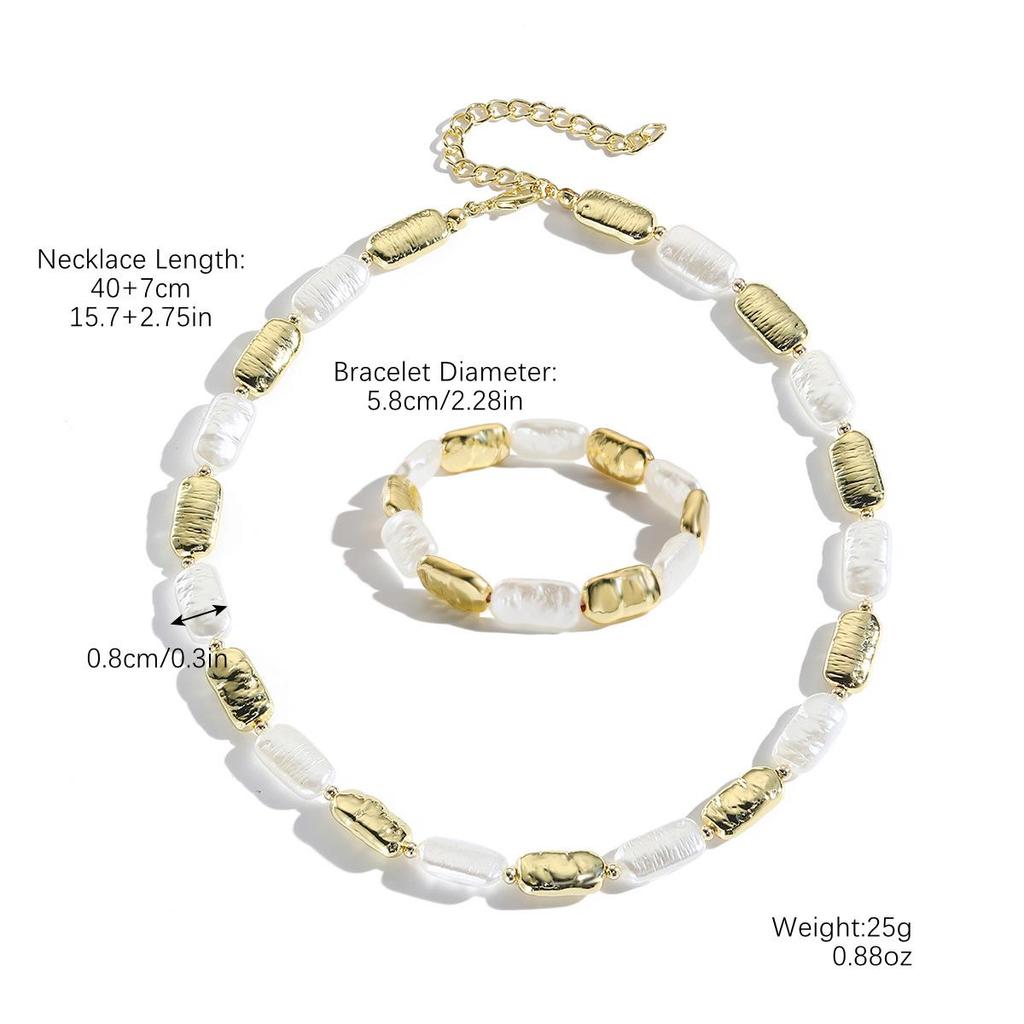 Trendy Hip-Hop Necklace and Bracelet Set - Cross-Border Style for Europe and America