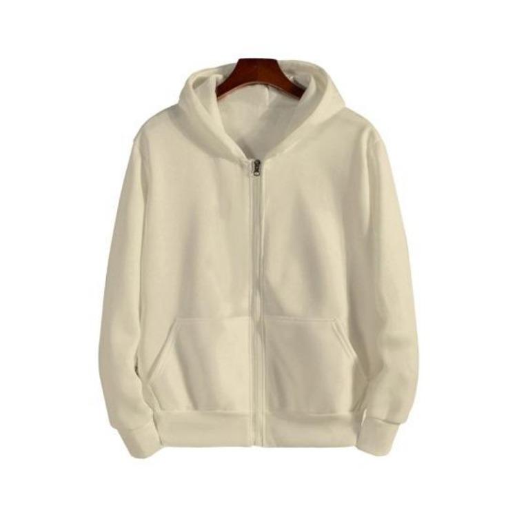 Men Winter Hooded Coat Thick Plush Zip Up Loose Fit Long Sleeve Elastic Cuff Solid Color Work Outdoor Sport Jacket with Pockets