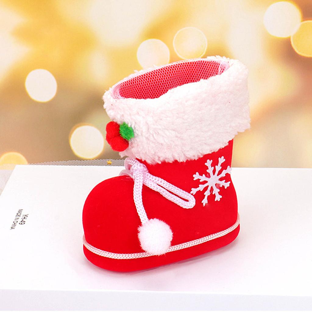 Christmas Candy Boots Santa Gift Bag Holiday Candy Treat Box for Christmas Tree Ornaments Goodie Candy Stocking Bags