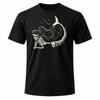 Men'S Black T-Shirt with Skeleton & Mermaid Graphic