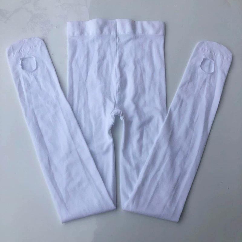 In Stock Opaque Child Ballet Tights Multi Candy Color Kid Baby Girls Knitted Pantyhose Solid Dance Socks Kids Tights S(65-85CM) белый