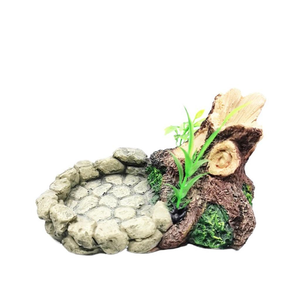 Artificial Turtle Dish Creative Pets Feeding Plate Fish Tank Ornaments Reptile Food Bowl  Lizard