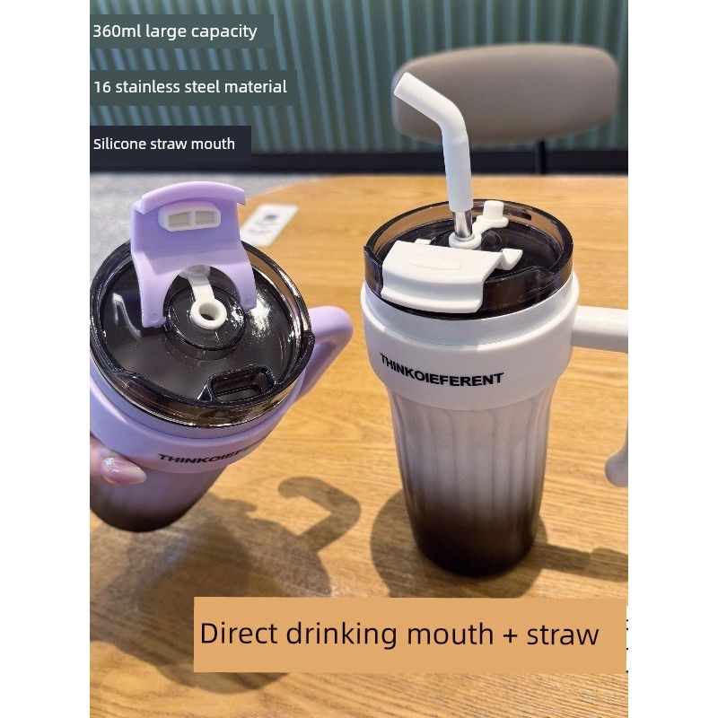Large-Capacity Thermos Cup for Women, Good-Looking Ice Cup, Portable Car Coffee Cup, Outdoor Sports Water Bottle, Water Cup