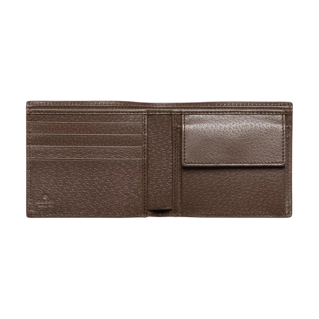Gucci Logo GG Detail Ceramic Effect Canvas Wallet Men wallet Beige Dark-Brown 768244-FACQC-9773
