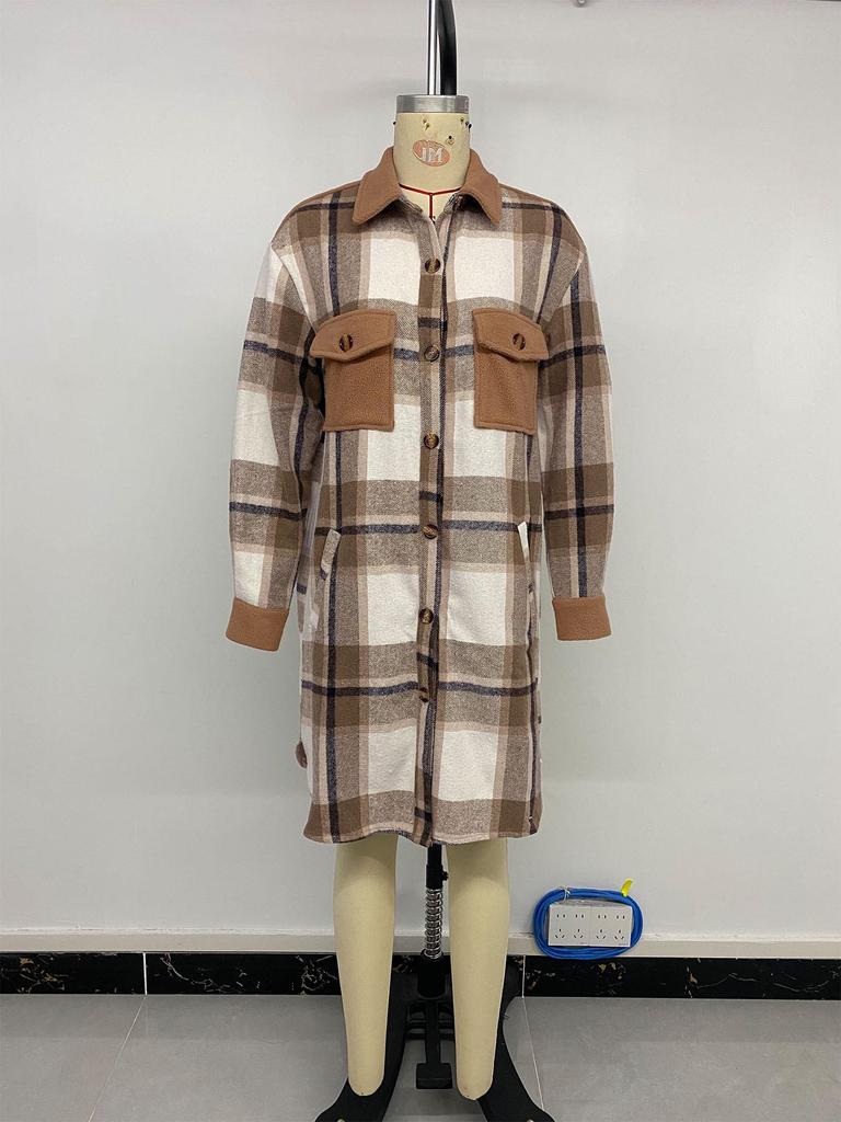 European & American Autumn/Winter Retro Plaid Shirt Jacket