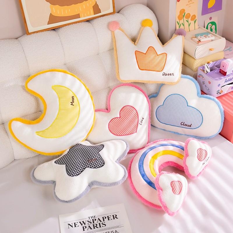 Sky Starry Plush Cushion Pillow Cloud Rainbow Heart Print Home Decoration Gifts
