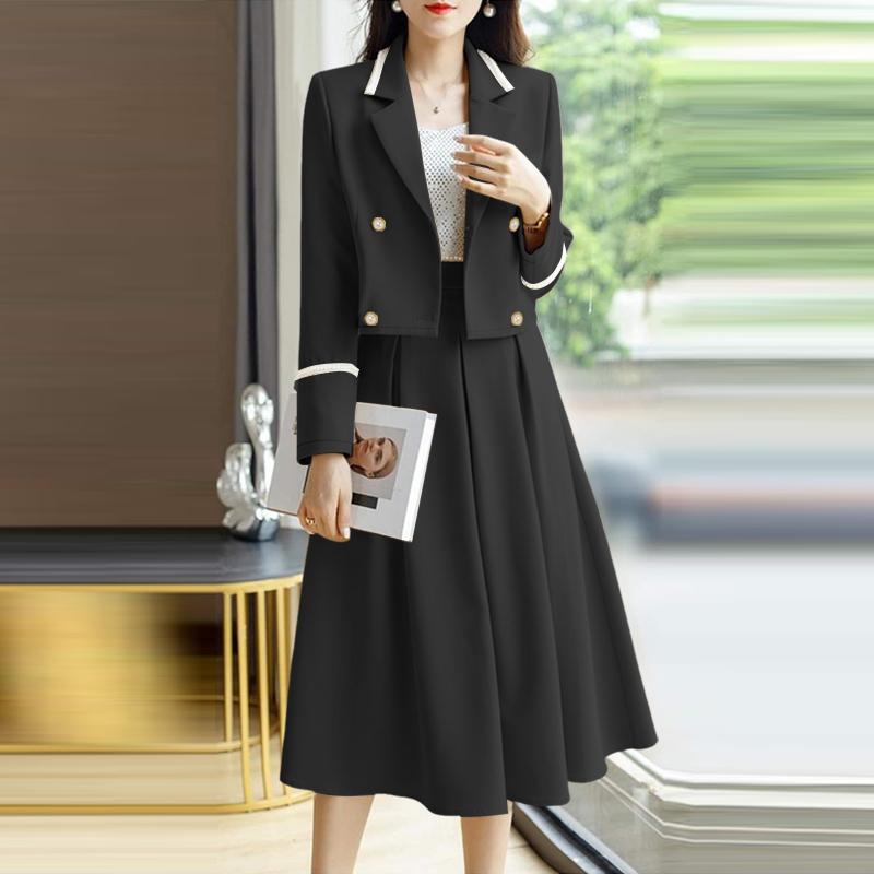 

ZANZEA Women Long Sleeve Cardigan Blazer and Skirts Casual Two Piece Suit Sets 3XL чорний