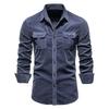 Men's Autumn Cotton Corduroy Slim Fit Casual Shirt with Long Sleeves