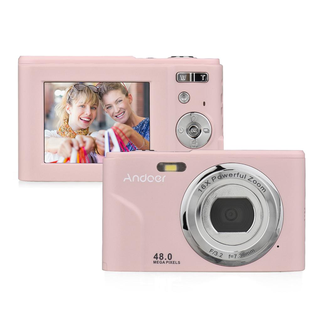 Andoer Portable Digital Camera 48MP 1080P 2.4-inch IPS Screen 16X Zoom Auto Focus Self-Timer Face