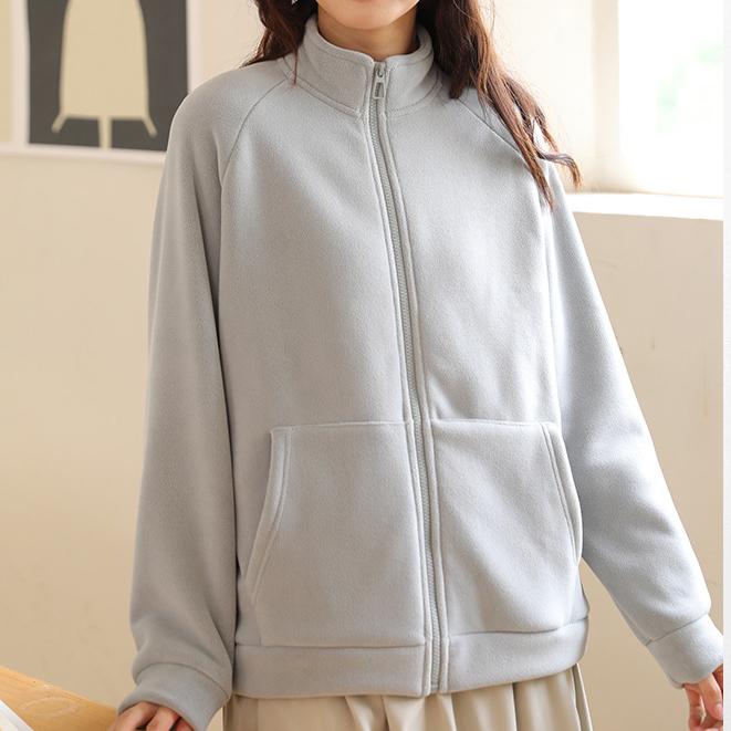 Autumn and Winter Thickened Fleece-lined Clothes Women's Coat Warm Polar Fleece Cardigan Outer Wear Long Sleeve Top Casual Shirt