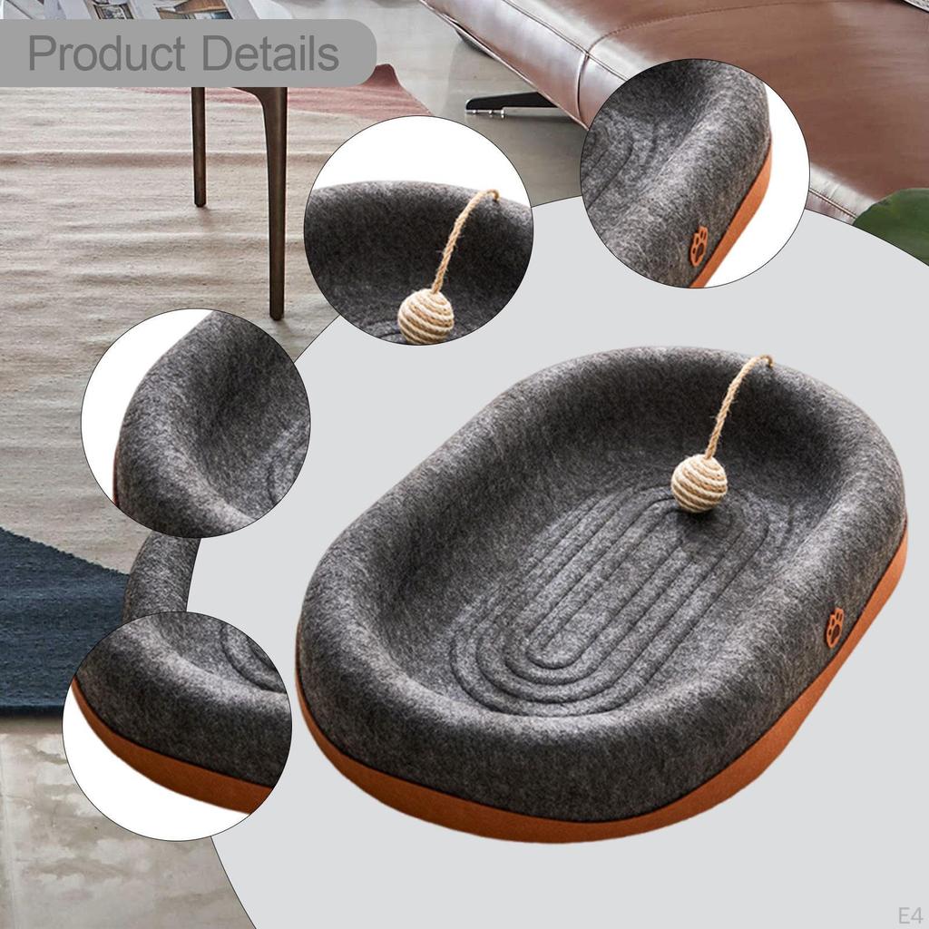 Cat Scratch Pad Lounge Flippable Furniture Protector for Summer, Winter Multipurpose with Jute Ball