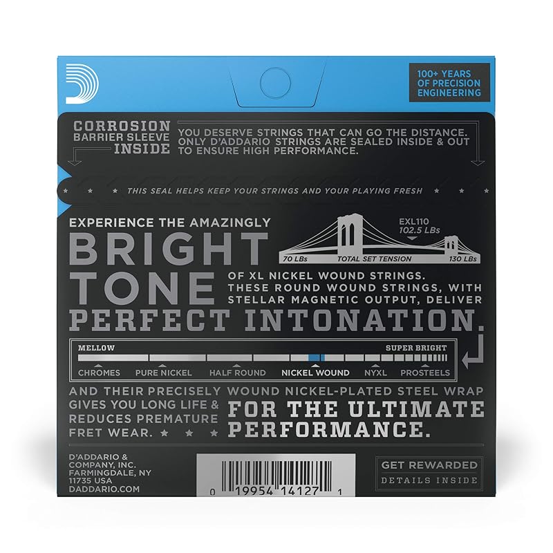 D'Addario Electric Guitar Strings XL Nickel .010-.046 Regular Light EXL110 [Domestic Genuine Product]
