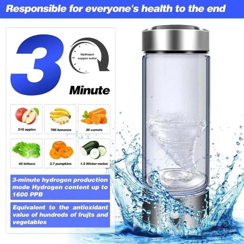 8032PPB Generatore di Acqua Idrogenata 3 Minuti Alcalinizzatore Ricaricabile Tipo-c Borraccia Antiossidante Tazza Portatile di Acqua Ricca di Idrogeno