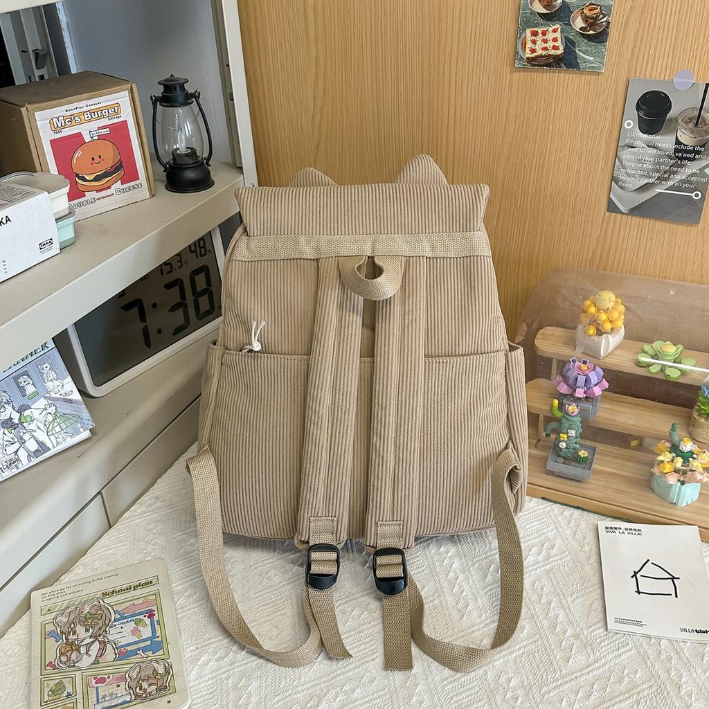 Fashion Women's Backpacks Large Capacity Shoulder Bag High Quality Girl Bags Cartoon Cat Pattern Soft Fabric Women's Handbags