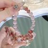 Originales Nischen-Design Natürliches Litschi-Rosa Kristallarmband Erdbeer-Kristallperlenarmband DIY-Kristallarmband wie auf Xiaohongshu gesehen