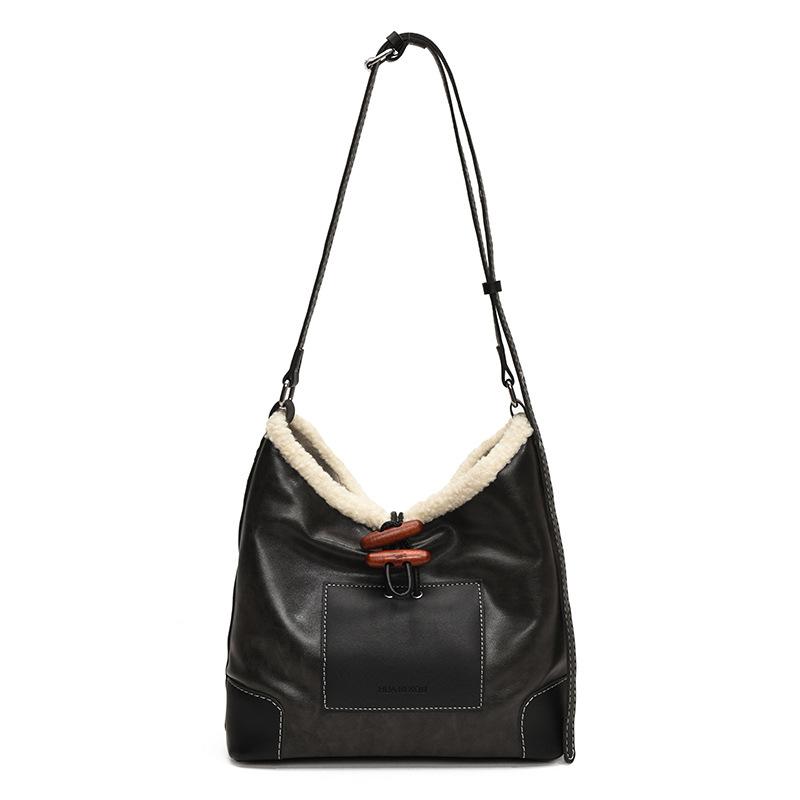 

Осень и зима новая модная и повседневная ретро сумка-тоут из овечьей шерсти, трендовая сумка