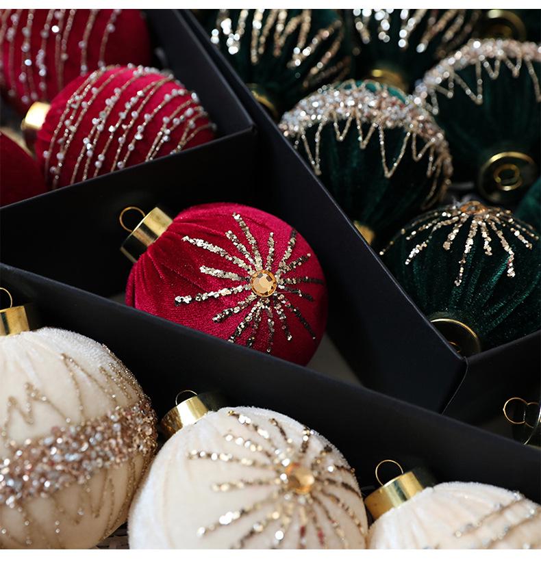 Velvet Wrapped Christmas Ball Set - DIY Tree Decorations & Hanging Ornaments