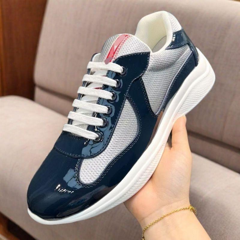 

20 high-end P couple fashion casual shoes sports shoes low-top breathable little white shoes patent leather men s shoes 36 темно-синий