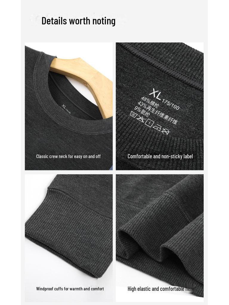 Męska termoaktywna koszulka z niemieckiego aksamitu - Antybakteryjna i ciepła na jesień i zimę