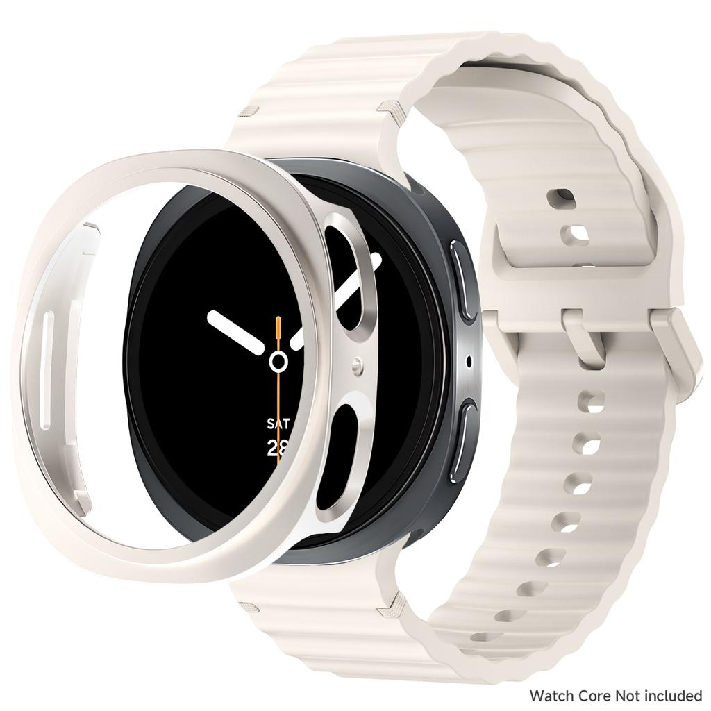 Silikonový řemínek pro Samsung Galaxy Watch 8 40 44mm Pásek s pouzdrem Chránič obrazovky Kryt nárazníku pro chytrý řemínek Náramkové doplňky