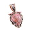 Natural Rhodonite Gemstone 925 Solid Sterling Silver Two Tone Pendant 1.25" Z8l52