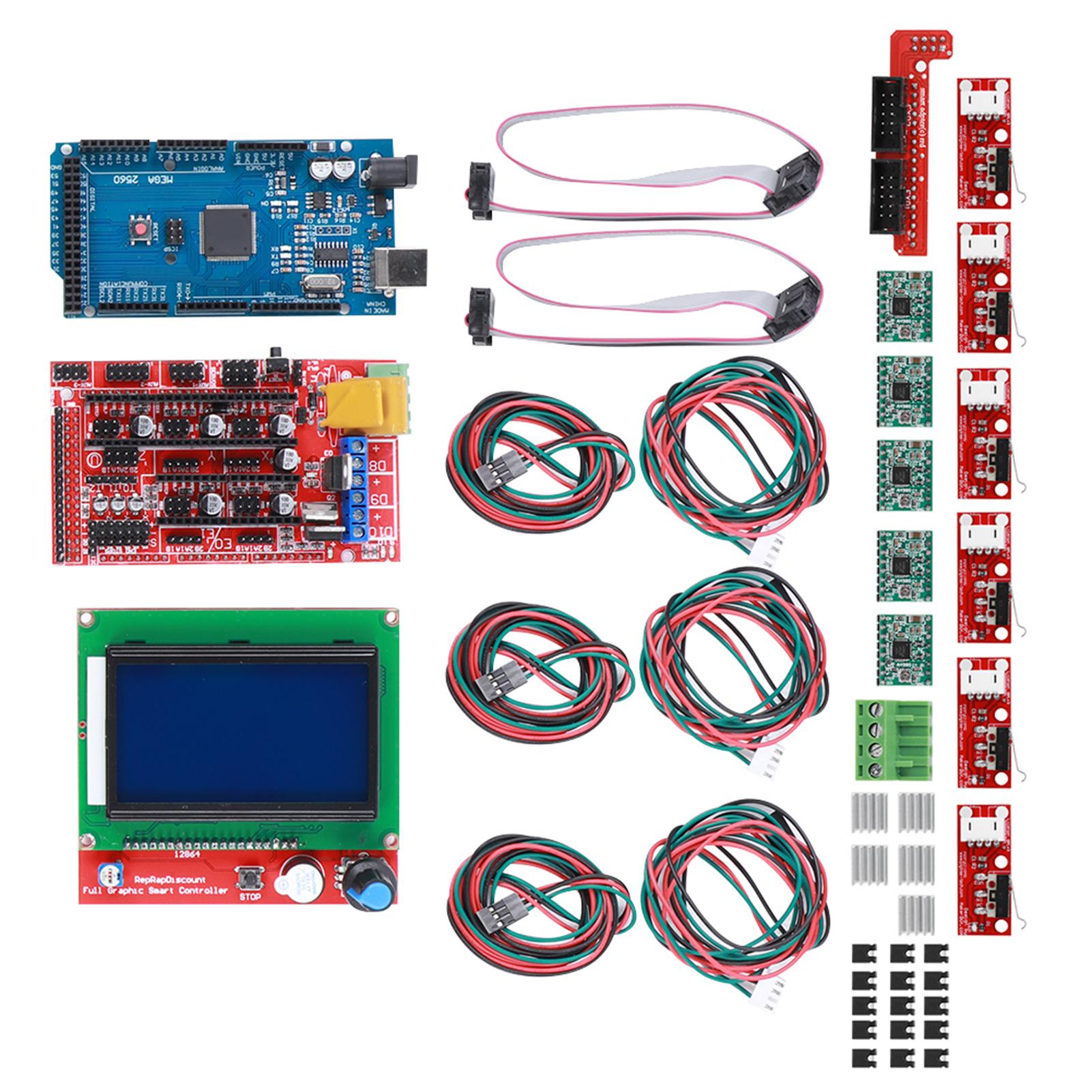 

Комплект 3D-принтера RAMPS 1.4 Контролер 12864 + Плата з чіпом A4988 Деталі Підходять для Reprap