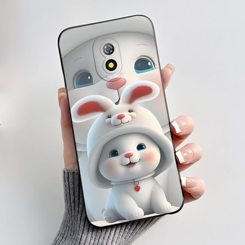 Soft TPU Case For ITEL A16 / A16 Plus / Alpha Lite Luxury Cute Love Rabbit Funny Black Silicone Phone Protective Back Shell Case