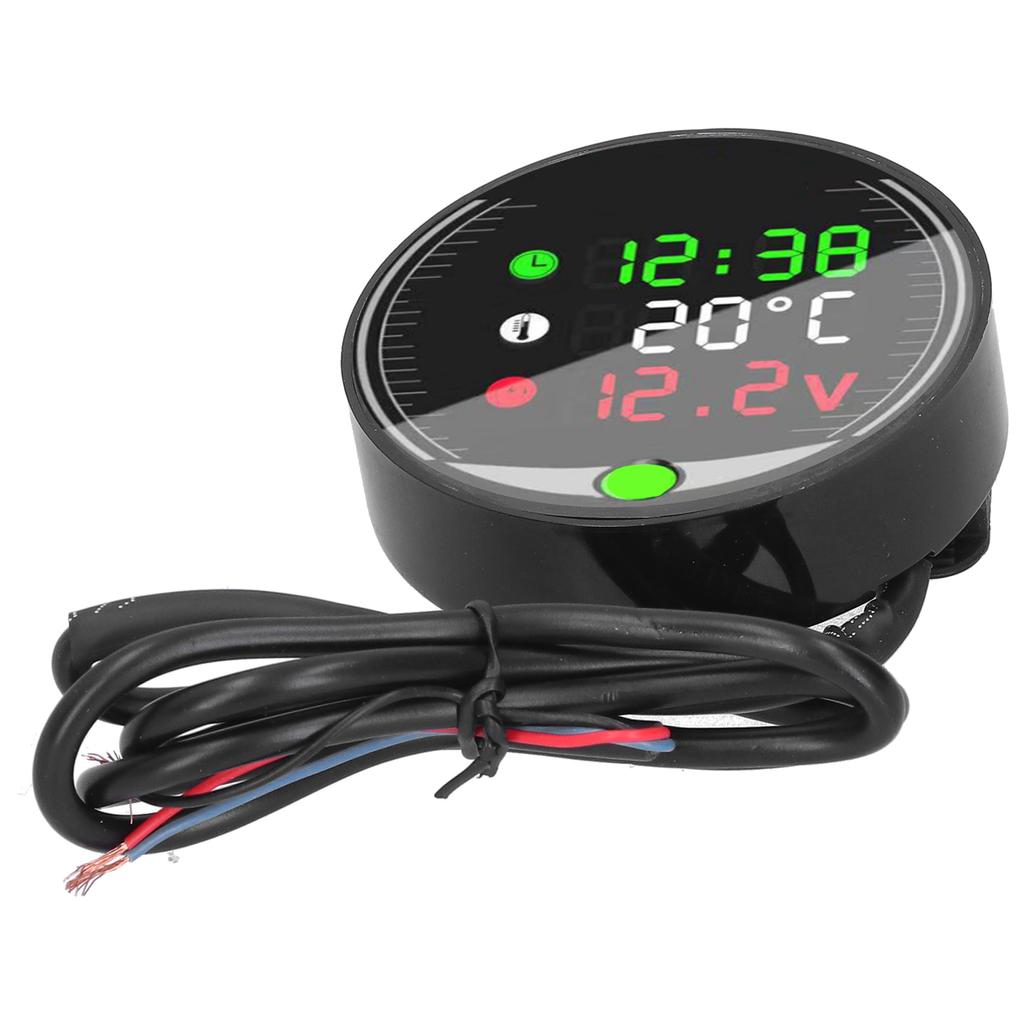 LED Motorcycle Modified Voltmeter Ambient Temperature Meter Chronograph 9?24V Universal