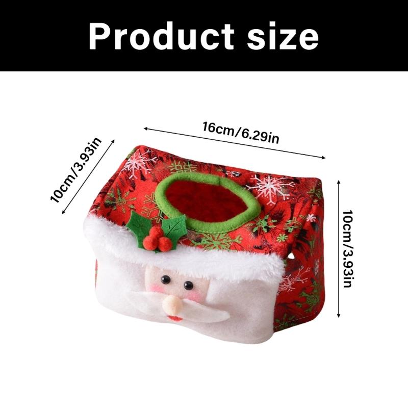 Foldable Festival Tissue Holder With Multiple Santa Patterns Durable Storage Solution For Seasonal Table Setting