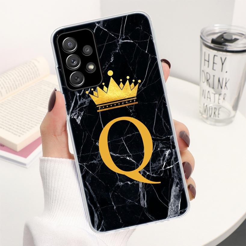 

26 Letter Crown Custom M Phone Case For Samsung Galaxy A16 A26 A36 A56 A15 A14 A13 A12 A55 A54 A53 A25 A24 A23 A35 A34 A33 A05S Samsung A13