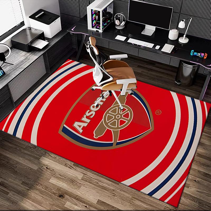 [1pc Football Club Office Chair Carpet] Digital Printed Area Rug for Home & Game Room Use, Soft Indoor Sofa Chair Mat