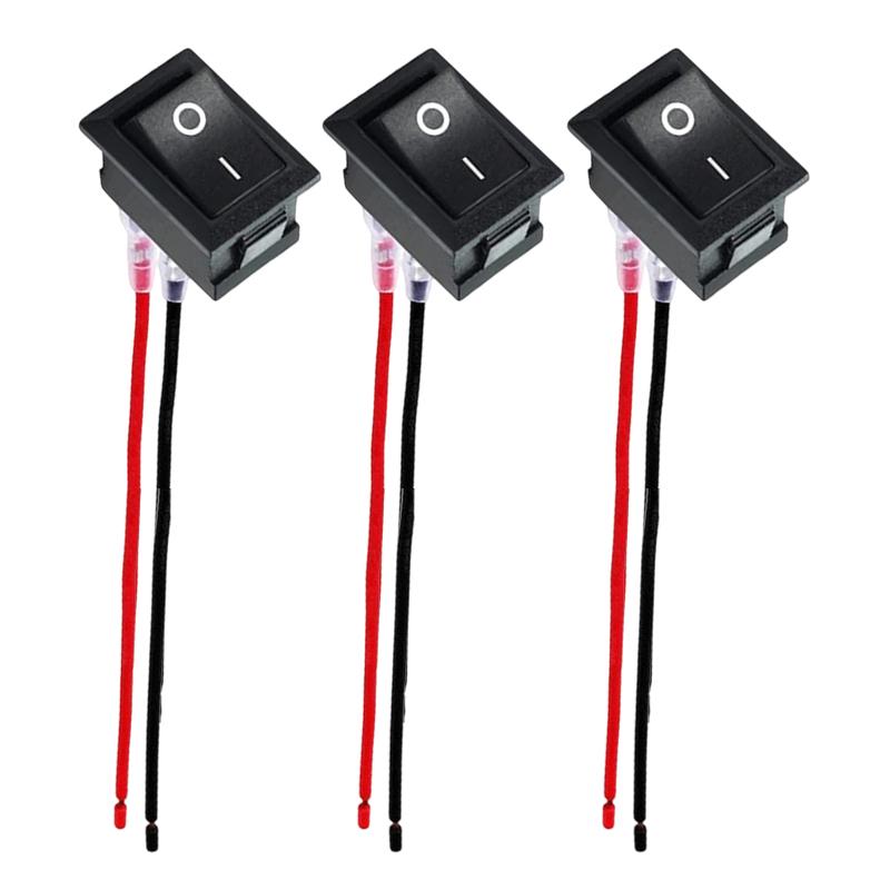 10/1Pcs Round Rocker Switch ON/Off SPST 2Pin Latching Toggle Switch Snap Boat Car Round Switches Pre-Wired 6A/250V 10A/125V