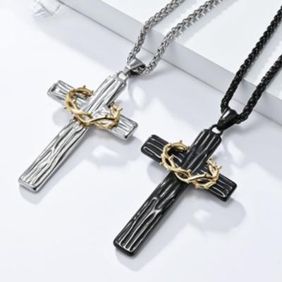 European and American Retro Trend Stainless Steel Cross Personalized Niche Pendant