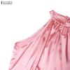 ZANZEA Women Casual Off Shoulder Elegant Sleeveless Long Dress
