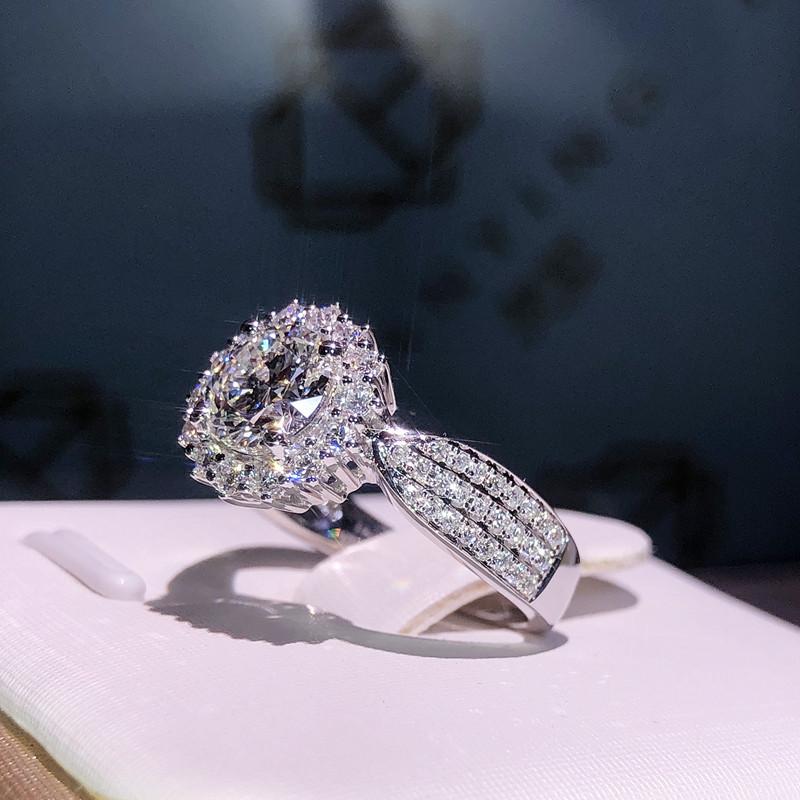 Silve Gorgeous Shiny Stone Zircom Ring For Women Engagement Wedding High Quality Fine Jewelry