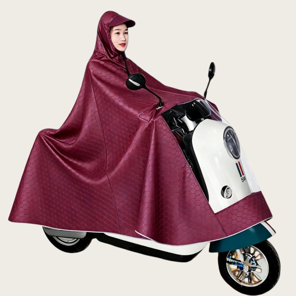 Poncho Impermeable Jacquard Oversized Premium para Patinetes Eléctricos y Motocicletas - Grueso, Cobertura de Cuerpo Completo, Anti-Lluvia Fuerte (Persona individual/doble)