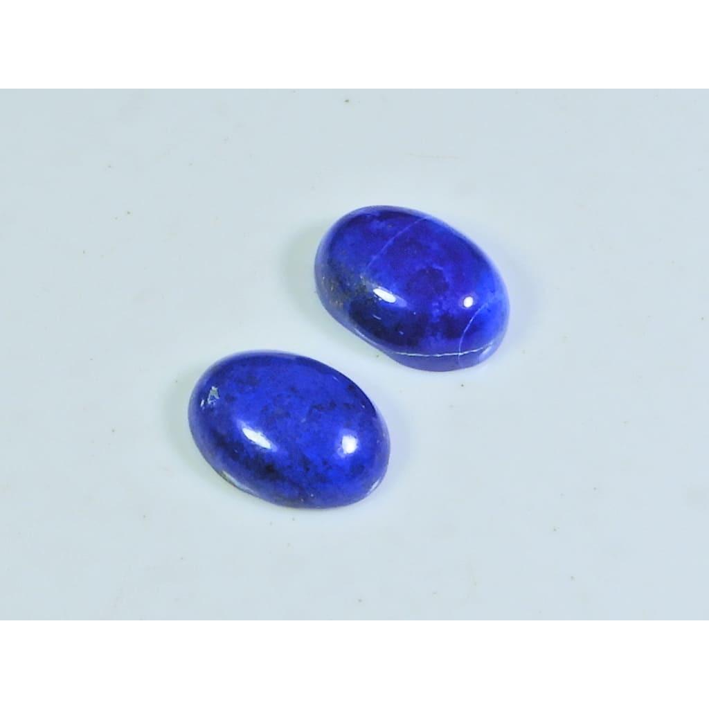 11X15MM Natural Lapis Lazuli Oval Cabochon Loose Gemstone 2Pcs Lot 19Cts. A-506