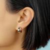 Gold Color Big Hoop Earrings for Women Fine Zircon Star Round Circle Piercing Earrings Fashion Party Jewelry Accessories