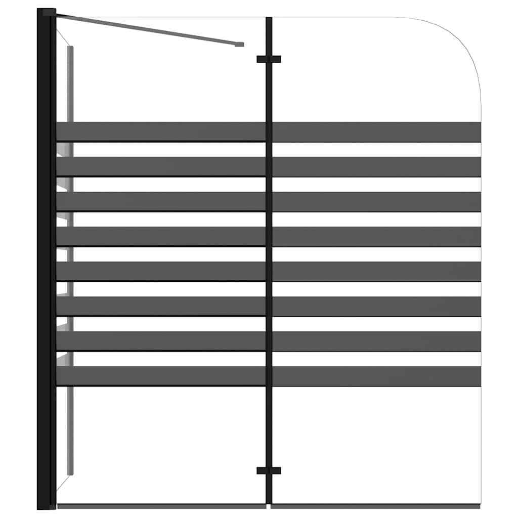 Vidaxl Striped Bathtub Screen, 120X68X130 Cm, Tempered Glass